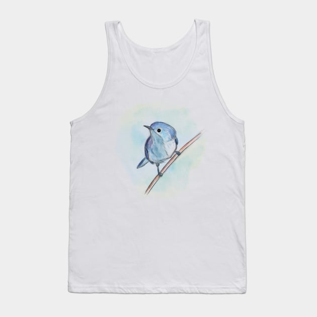 Cute blue bird Tank Top by Artofokan